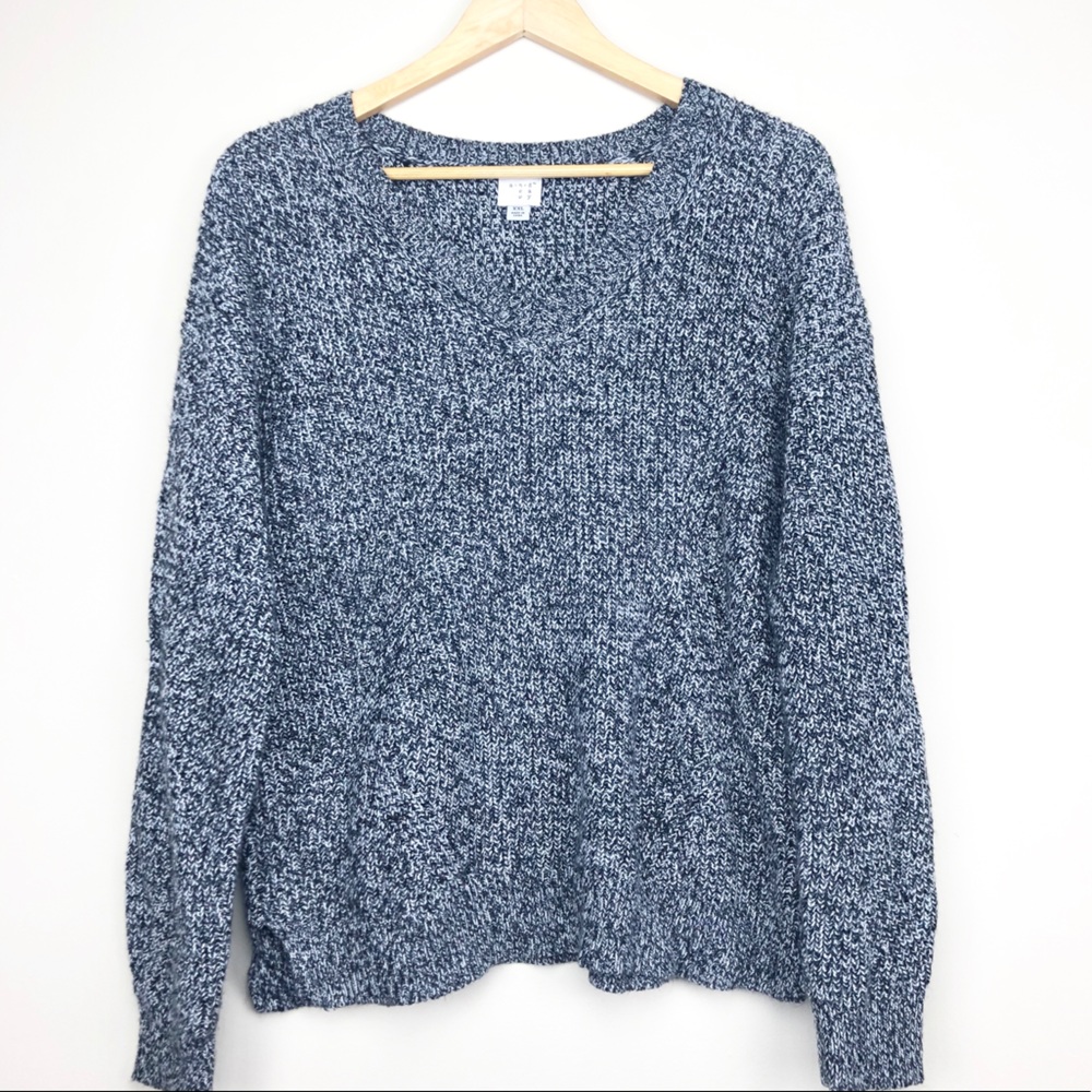 A New Day Chunky Marled Knit V-Neck Sweater (XXL)